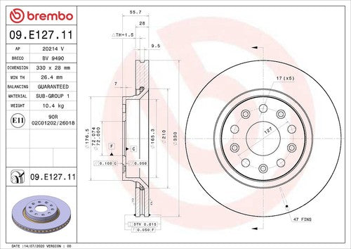 Brembo 09E12711C02 Prime DISC BRAKE KIT