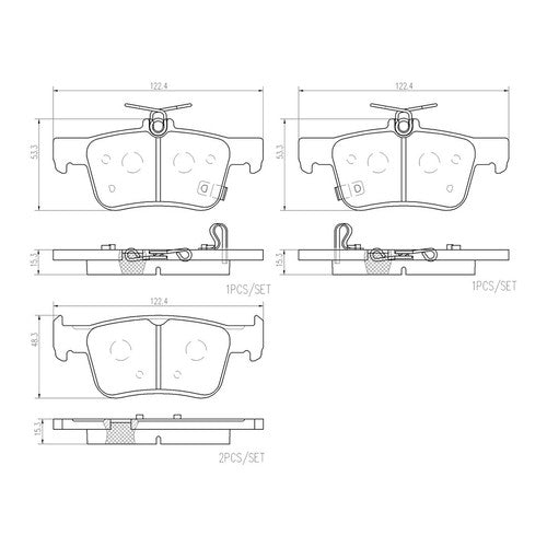 Brembo Rear Ceramic Brake Pads Fits 2018-2022 Honda Accord 4 Pc Brakes P28103N