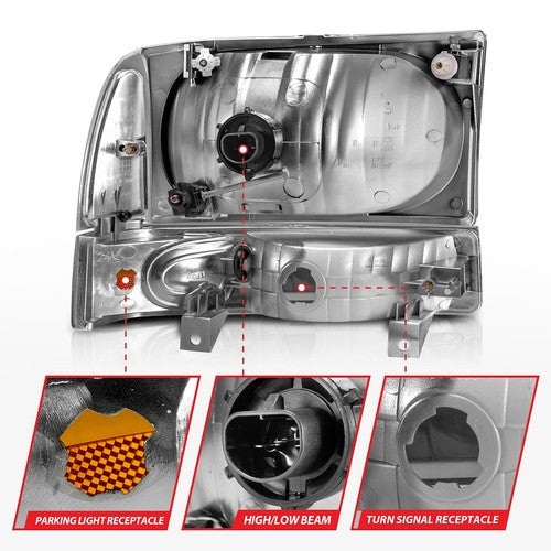 ANZO USA 111081 Crystal Clear HEADLIGHT ASSEMBLY