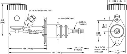Wilwood Brakes 260-15096 BRAKE MASTER CYLINDER