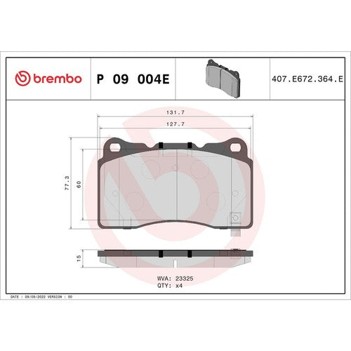Brembo P09004E BEYOND LINE BRAKE PADS