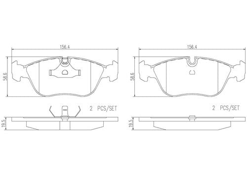 Brembo Front Ceramic Brake Pads Fits 1993-1997 Volvo 850 Brakes 4 Piece P86013N
