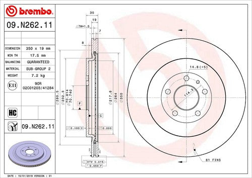 Brembo 09N26211C02 BRAKE ROTORS
