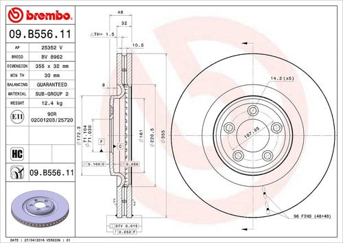 Brembo 09B55611C02 BRAKE ROTORS
