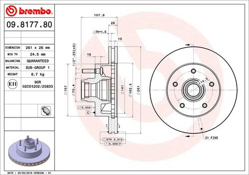 Brembo 09817780C02 BRAKE ROTORS