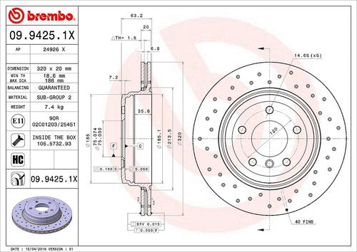 Brembo 0994251XC02 Xtra BRAKE ROTORS