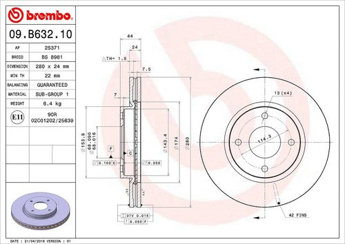 Brembo 09B63210C02 BRAKE ROTORS