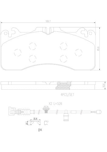 Brembo Front Ceramic Brake Pads Fits 2015-2025 Lexus RC F 4 Pc Brakes P83154N
