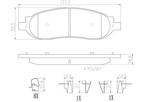 Brembo Rear Ceramic Brake Pad Fits 2005-2007 Ford F-250 F-350 Super Duty P24118N