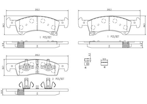Brembo Front Ceramic Brake Pads Fits 2003-2006 Ford Expedition 4 Pc P24111N