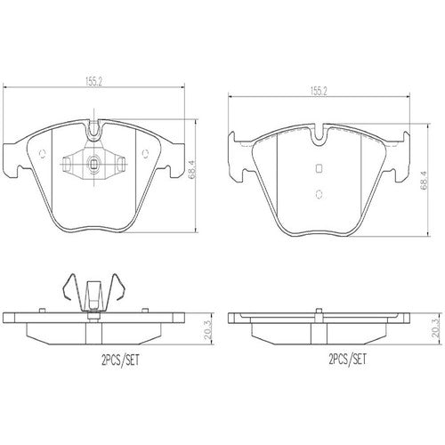 Brembo Front Ceramic Brake Pads Fits 2007-2013 BMW 328i Brake Pads P06055N