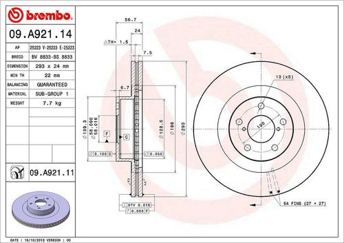 Brembo 09A92111C02 BRAKE ROTORS