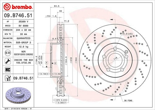 Brembo 09B74651C02 BRAKE ROTORS