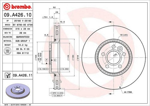 Brembo 09A42611C02 BRAKE ROTORS