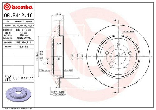 Brembo 08B41211C02 BRAKE ROTORS