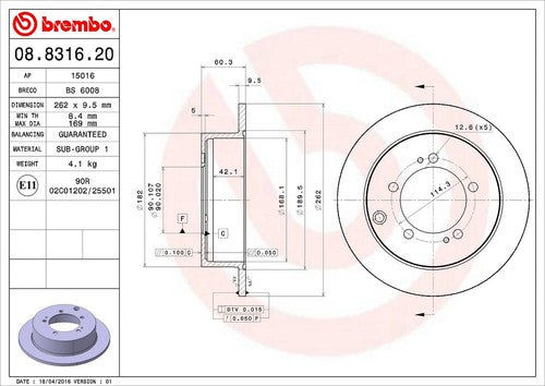 Brembo 08831620C02 BRAKE ROTORS