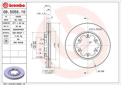 Brembo 09505510C02 BRAKE ROTORS