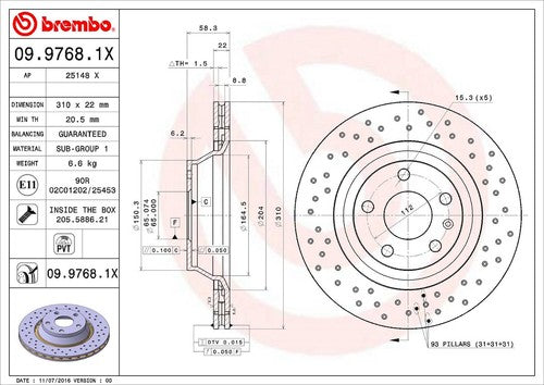 Brembo 0997681XC02 Xtra BRAKE ROTORS
