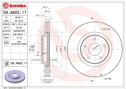 Brembo 09A60311C02 BRAKE ROTORS