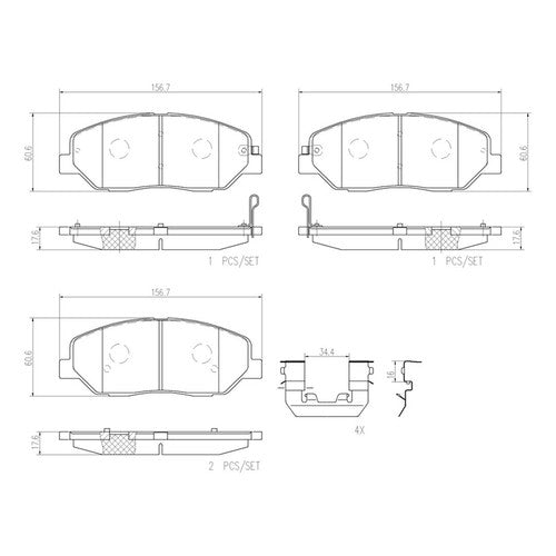 Brembo P30036N NAO BRAKE PADS