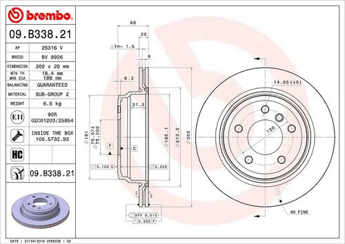 Brembo 09B33821C02 BRAKE ROTORS