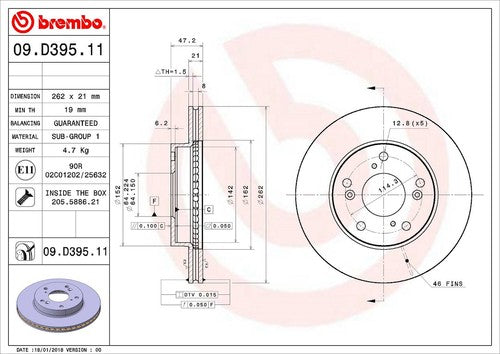 Brembo 09D39511C02 BRAKE ROTORS