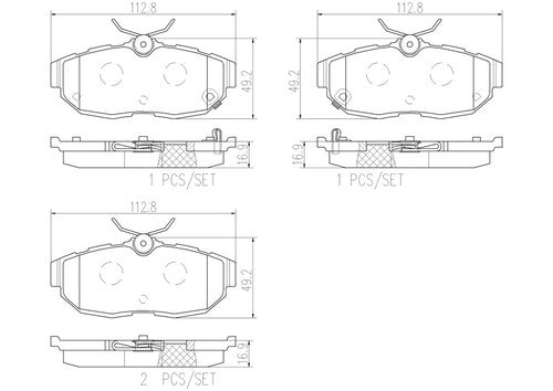Brembo Rear Ceramic Brake Pads Fits 2011-2014 Ford Mustang 4 Pc Brakes P24170N