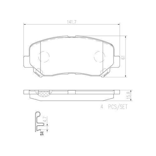 Brembo Front Ceramic Brake Pads Fits 2013-2020 Mazda CX-5 Brakes 4 Pc P49045N