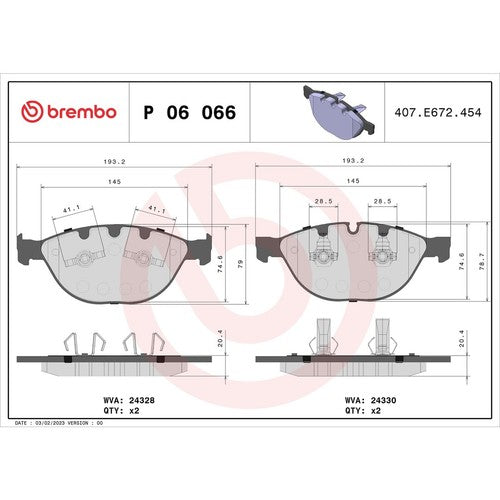 Brembo Low-Metallic Brake Pads Fits 2006-2010 BMW M5 M6 E60 Brake Pads P06066