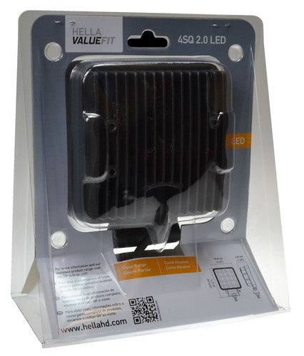 Hella 357106002 Work Light 4 Square Pedestal Mount Multivolt Close Range Black