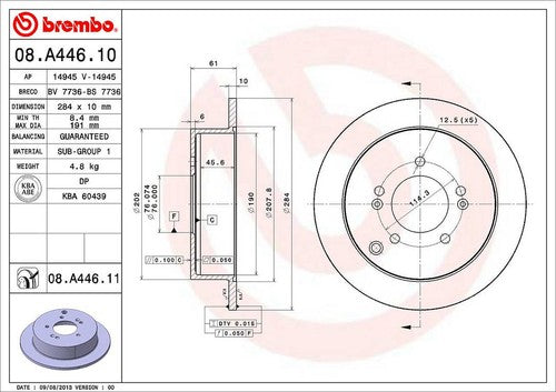 Brembo 08A44611C02 BRAKE ROTORS