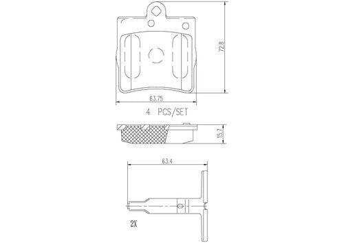 Brembo Rear Ceramic Brake Pads Fits 2004-2008 Chrysler Crossfire 4 Pc P50025N