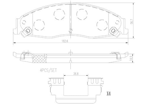 Brembo Front Ceramic Brake Pads Fits 2003-2007 Cadillac CTS Brake Pads P09006N