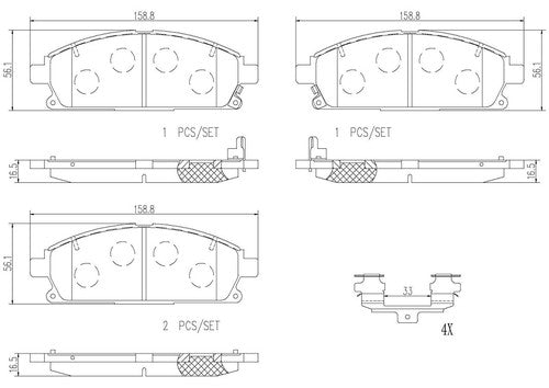 Brembo Front Ceramic Brake Pads Fits 2003-2006 Acura MDX 4 Pc Brakes P56040N