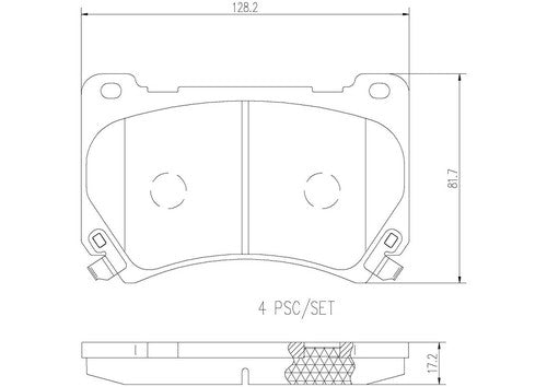 Brembo Front Ceramic Brake Pads Fits 2009-2014 Hyundai Genesis 4 Piece P30052N