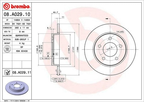 Brembo 08A02911C02 BRAKE ROTORS