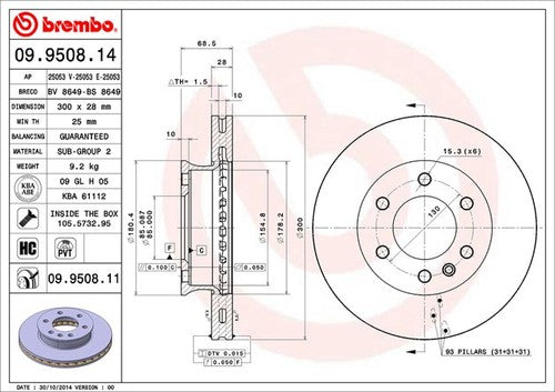 Brembo 09950811C02 BRAKE ROTORS