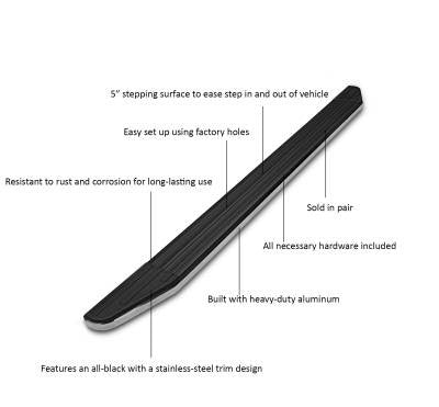 Black Horse Offroad PR-W2076 Premium RUNNING BOARDS