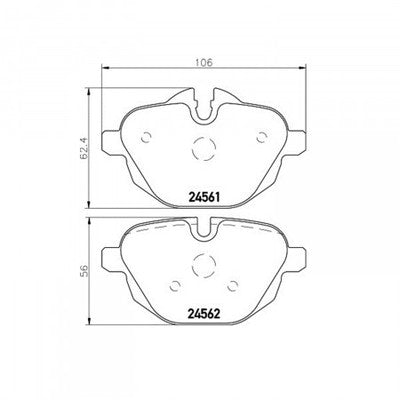 Hella Rear Low Metallic Brake Pads Fits 2011-2016 BMW 528i xDrive 2 Pc 355013921