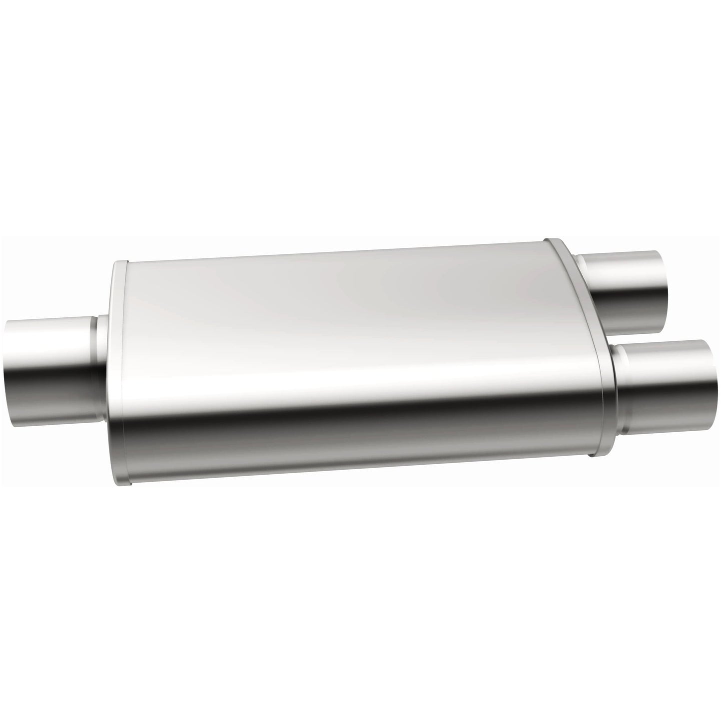 MagnaFlow 12198 - Straight-Through Performance Muffler; 3/2.5in. Center/Dual; 5x14x8 Body