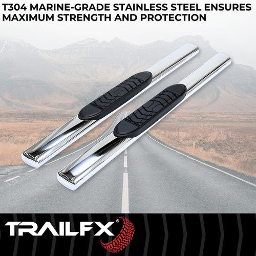 TrailFX A7036S TFX 5" Oval Straight Side Bars NERF BAR OVAL 5"