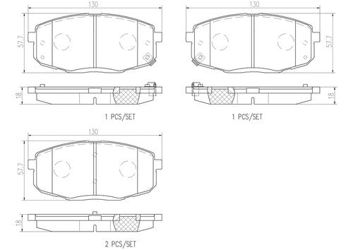 Brembo Front Ceramic Brake Pads Fits 2014-2016 Kia Soul 4 Piece Brakes P30077N