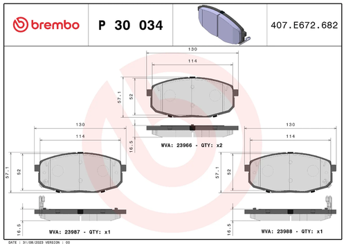 Brembo P30034 PRIME LINE BRAKE PADS