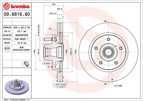 Brembo 09881680C02  BRAKE ROTORS