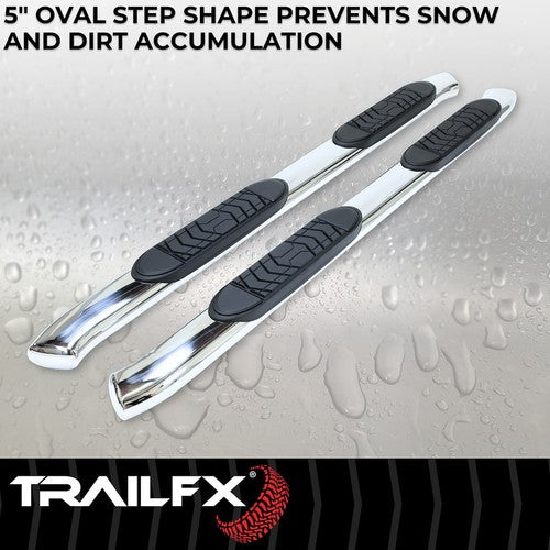 TrailFX A7091S TFX 5" Oval Bent Side Bars NERF BAR OVAL 5"