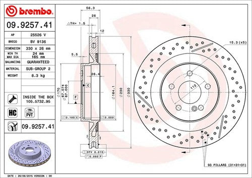 Brembo 09925741C02  BRAKE ROTORS