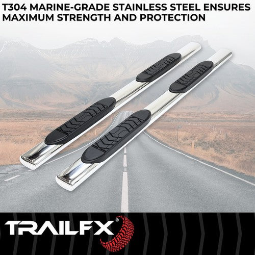 TrailFX A7101S TFX 5" Oval Straight Side Bars NERF BAR OVAL 5"