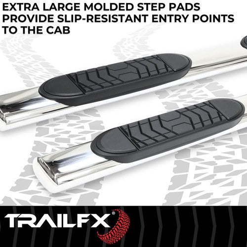 TrailFX A7015S TFX 5" Oval Straight Side Bars NERF BAR OVAL 5"