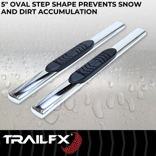 TrailFX A7036S TFX 5" Oval Straight Side Bars NERF BAR OVAL 5"
