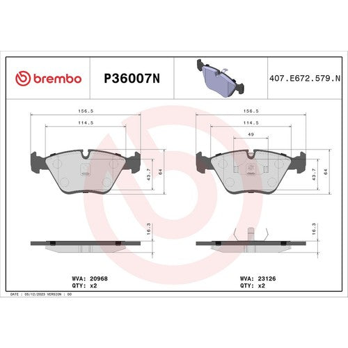 Brembo Front Ceramic Brake Pads Fits 1995-2003 Jaguar XJR 4 Piece Brakes P36007N